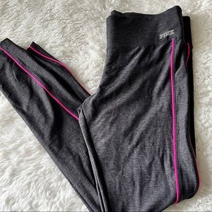 PINK YOGA Victoria’s Secret Heather Gray & Pink Leggings Size S